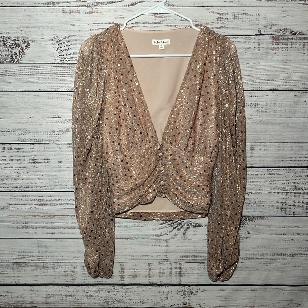 For Love and Lemons La Villette Blouse in Champagne Size XS - Picture 8 of 16